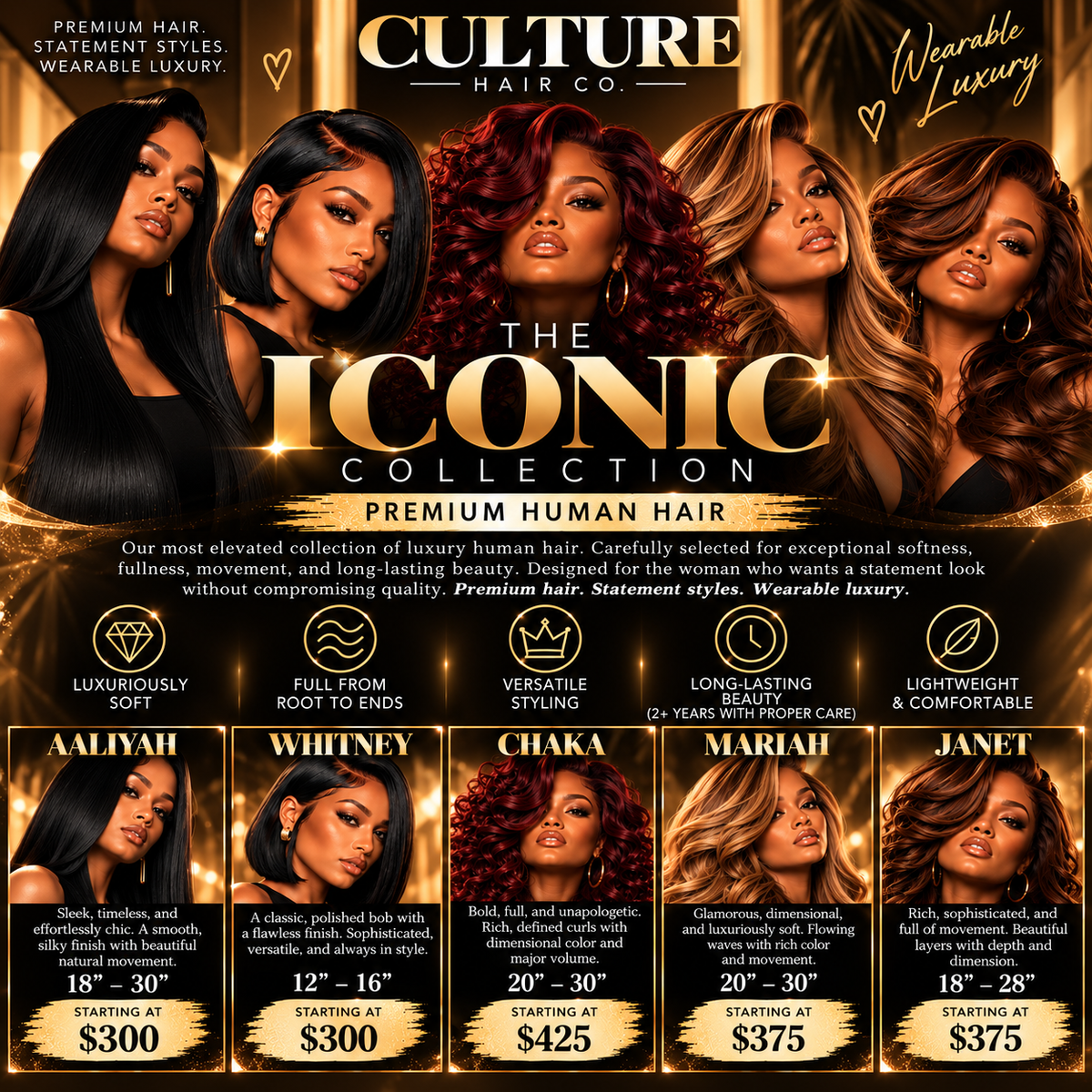 Culture Hair Co. Iconic Collection premium human hair